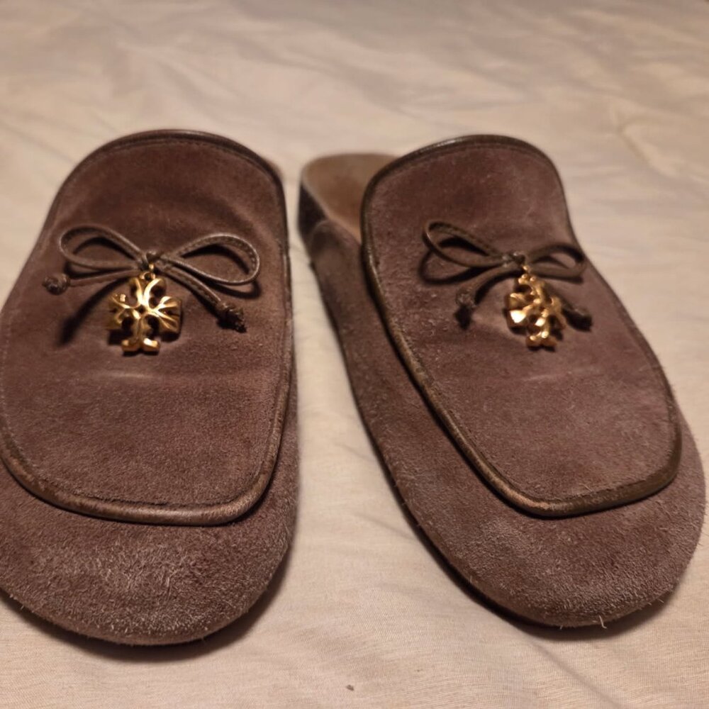 Tory Burch Suede Charm Mules